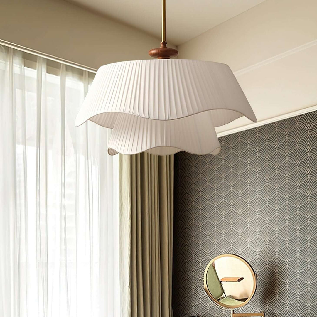 Modern Pendant Lamp with Metal, Glass & Wood