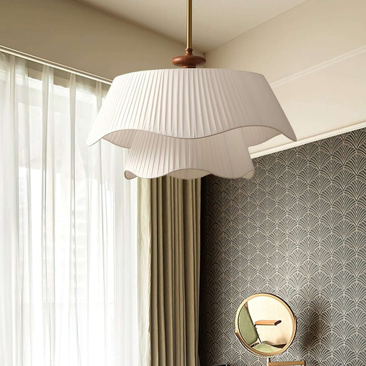 Modern Pendant Lamp with Metal, Glass & Wood