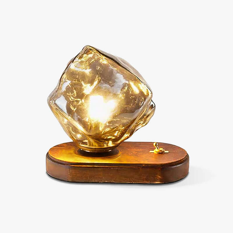 Elegant Glass Table Lamp with Metal Base