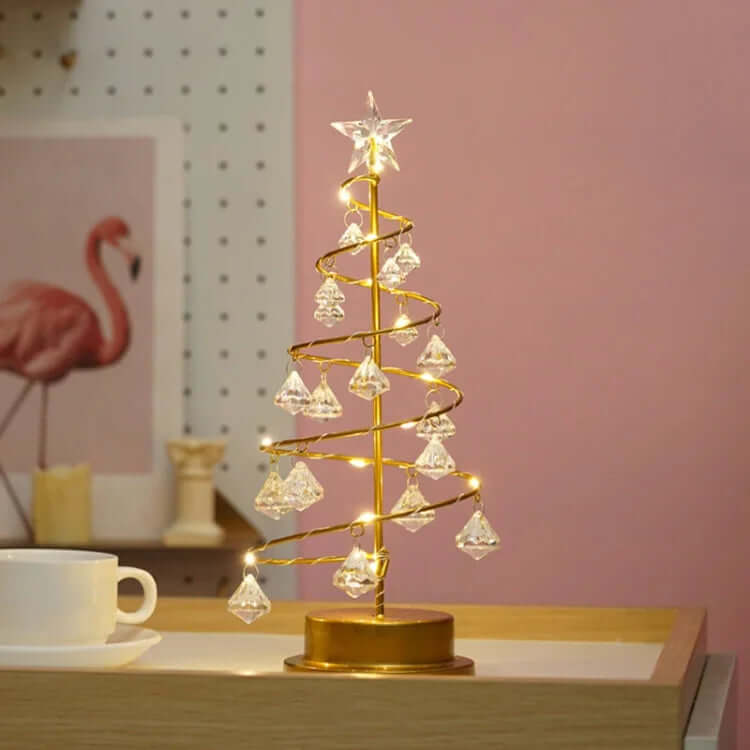 Crystal LED Christmas Tree - Battery Powered - 33cm