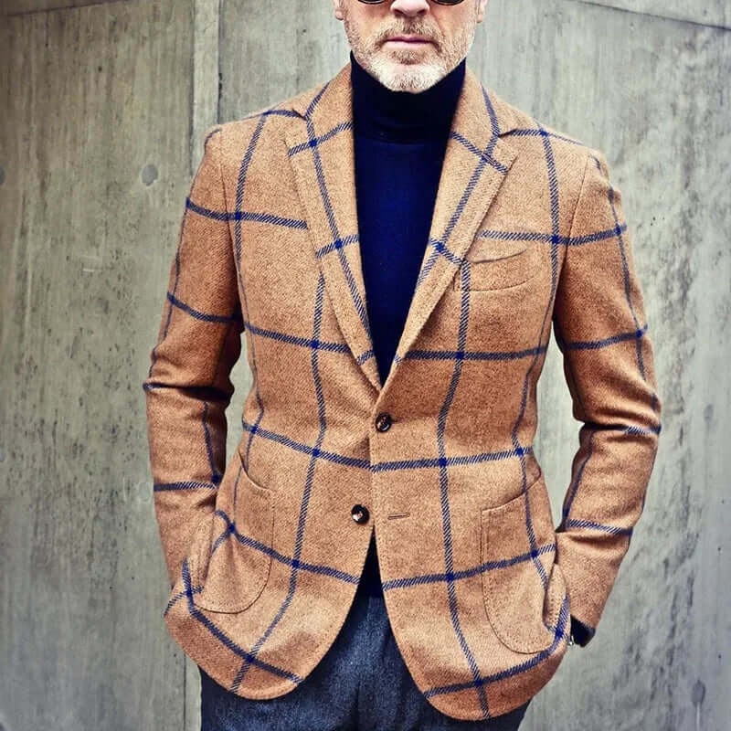Men's Retro Plaid Blazer