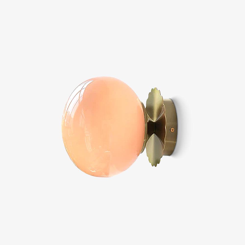 Pink Glass & Metal Sconce Light - 20cm