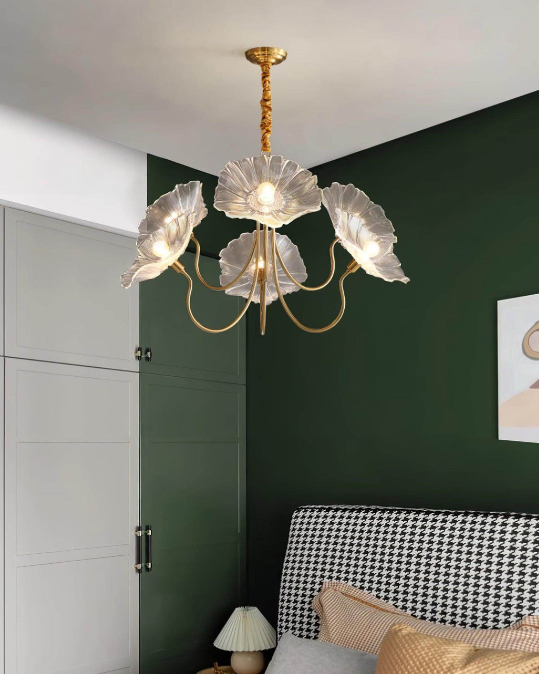 Elegant Frosted Glass Flower Chandelier