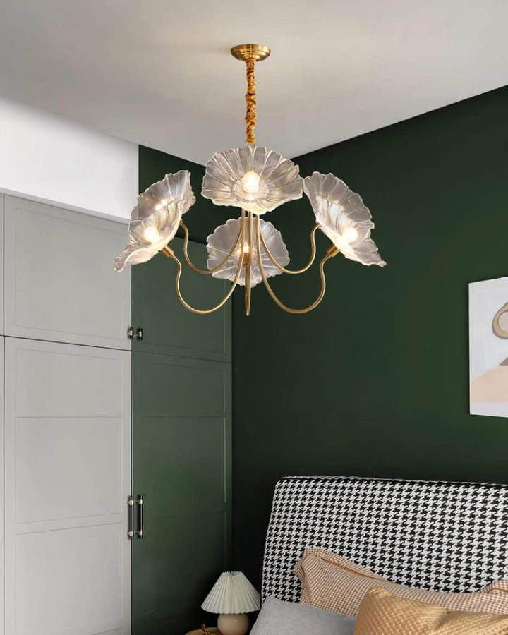 Elegant Frosted Glass Flower Chandelier