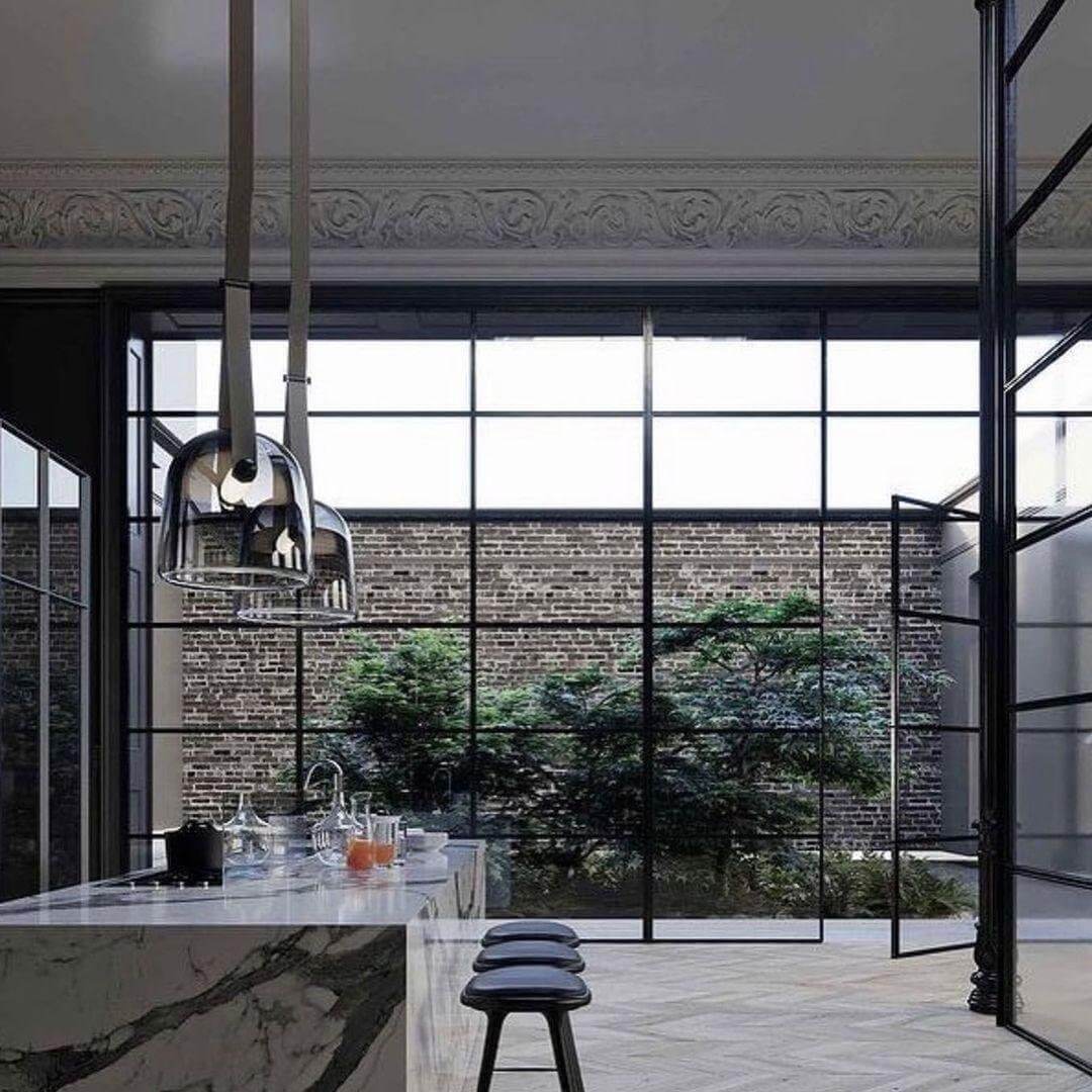 Modern Pendant Lamp with Metal Accents