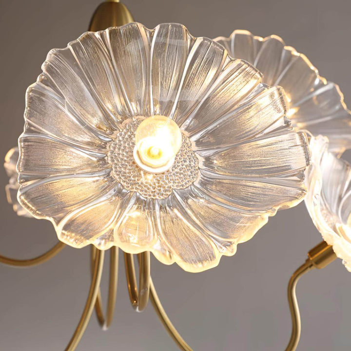 Elegant Frosted Glass Flower Chandelier