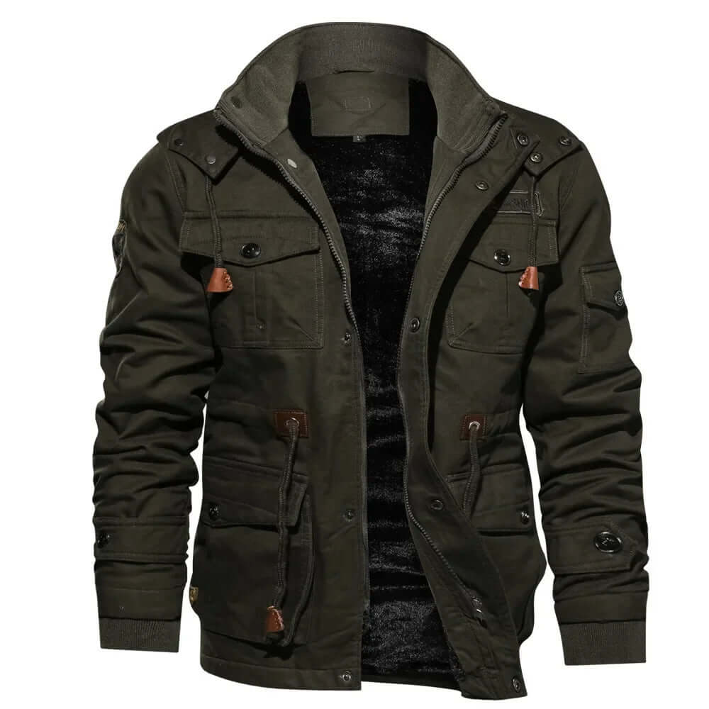 Men's Detachable Hood Weatherproof Winter Coat