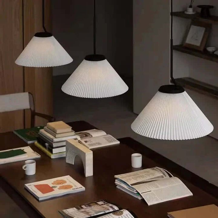 Pleated Cream Pendant Lamp