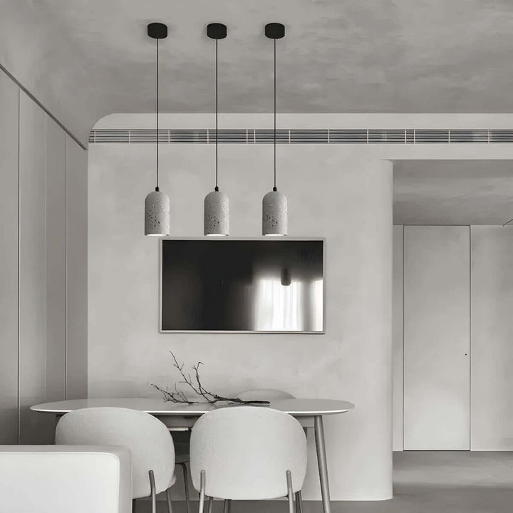 Modern Concrete Pendant Light - 9.6cm Dia x 18.5cm H