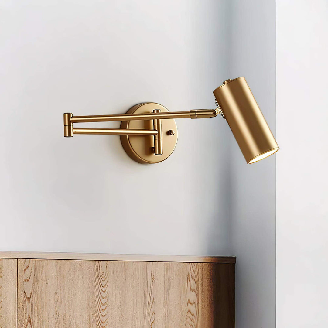 Adjustable Metal Swing Arm Wall Lamp with Integrated LED