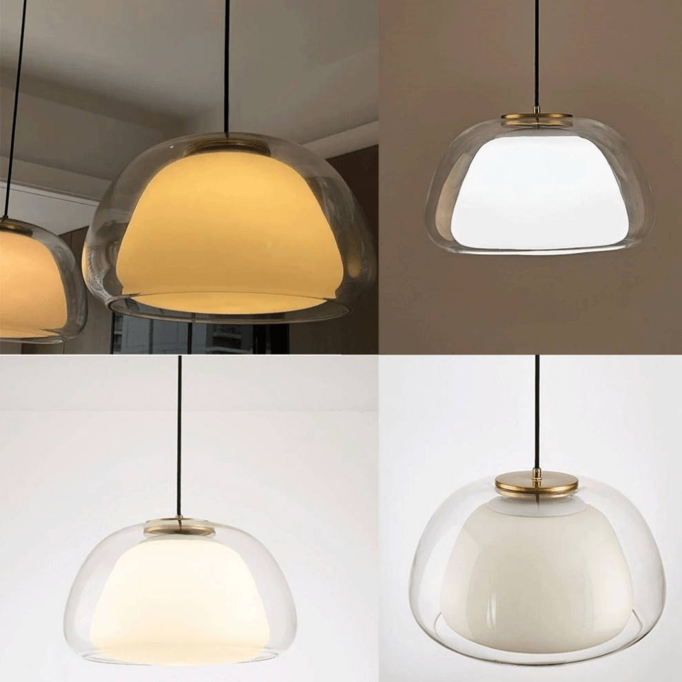 Modern White Glass Pendant Light