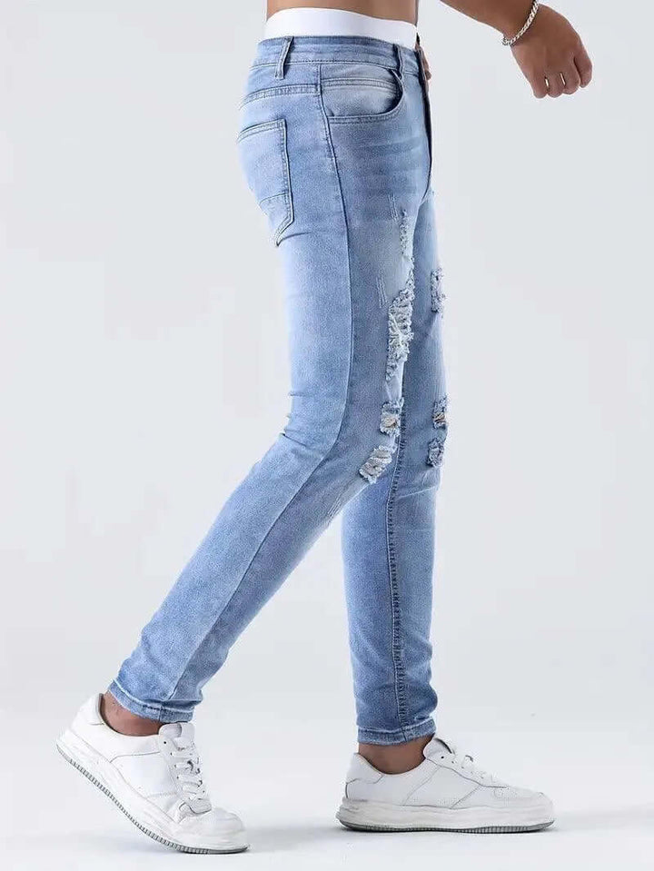 Men's Slim Fit Stretch Ripped Jeans