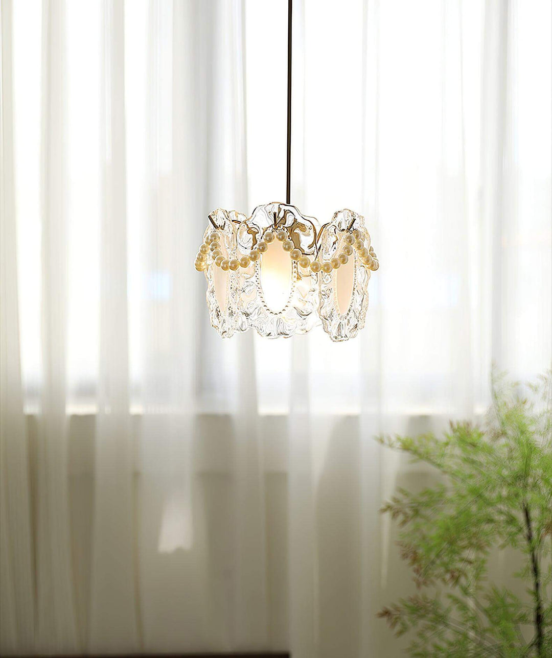 Floral Glass Pendant Lamp 20cm
