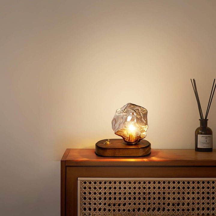 Elegant Glass Table Lamp with Metal Base