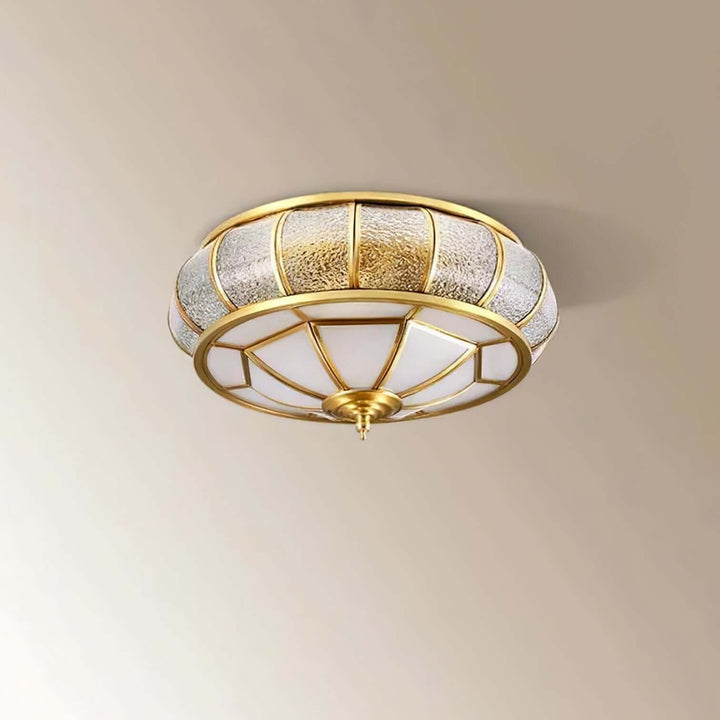 Round Textured Glass Ceiling Light Fixture