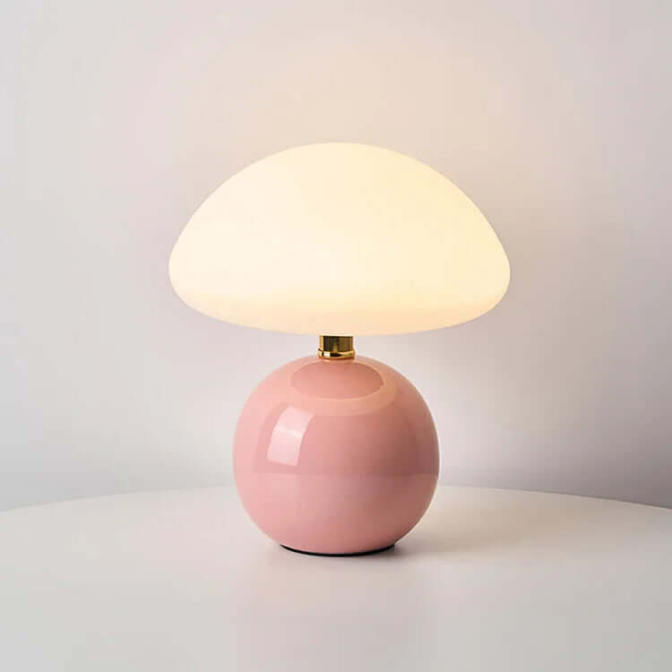 Ceramic Mushroom Lamp with Adjustable LED Light