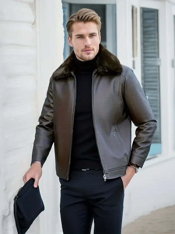 Men's Black  Autumn Jacket