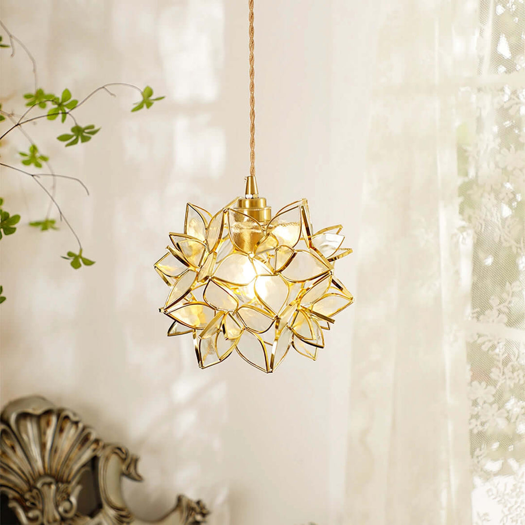 Capiz Shell Pendant Light, 20cm, Elegant Hanging Lamp