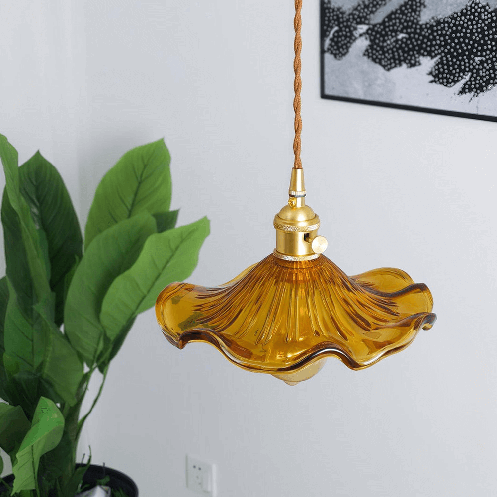 Floral Glass Pendant Light