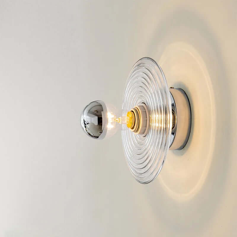 Vintage LED Water Ripple Glass Wall Sconce