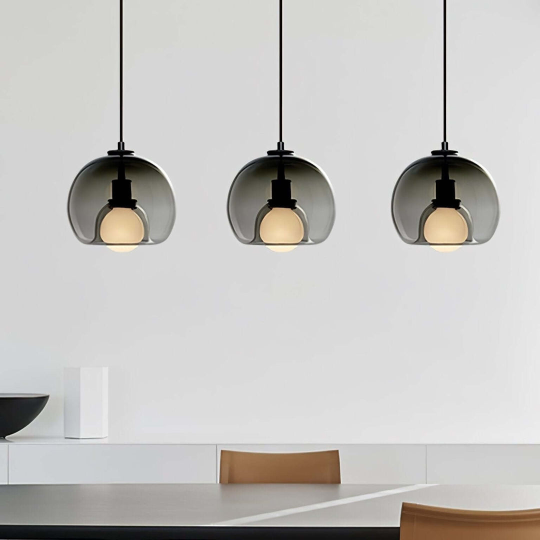 Modern Glass Pendant Light, 25cm Diameter