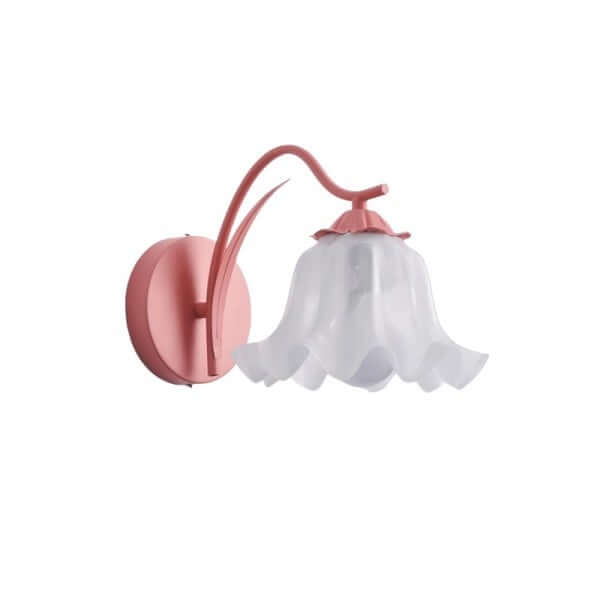 Retro Floral Metal Wall Lamp, Acrylic Shade, E27, Multiple Colors