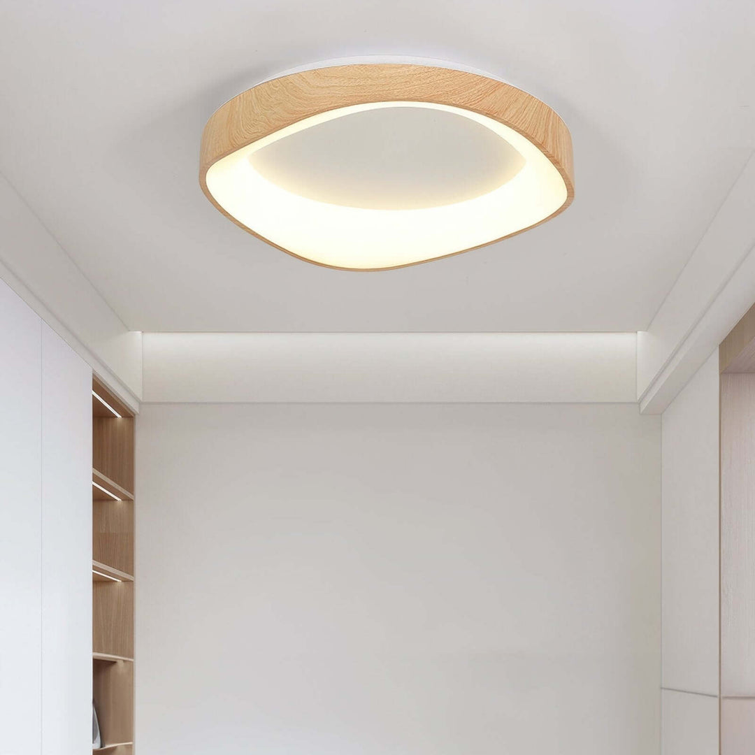 Modern Wood Grain LED Ceiling Light Fixture
