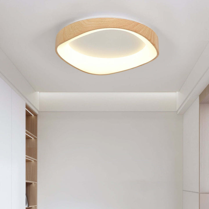 Modern Wood Grain LED Ceiling Light Fixture