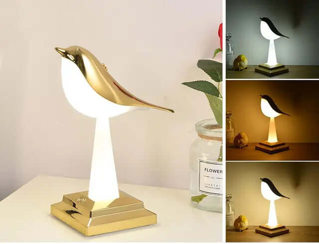 Decorative Bird Table Lamp with Touch Charging