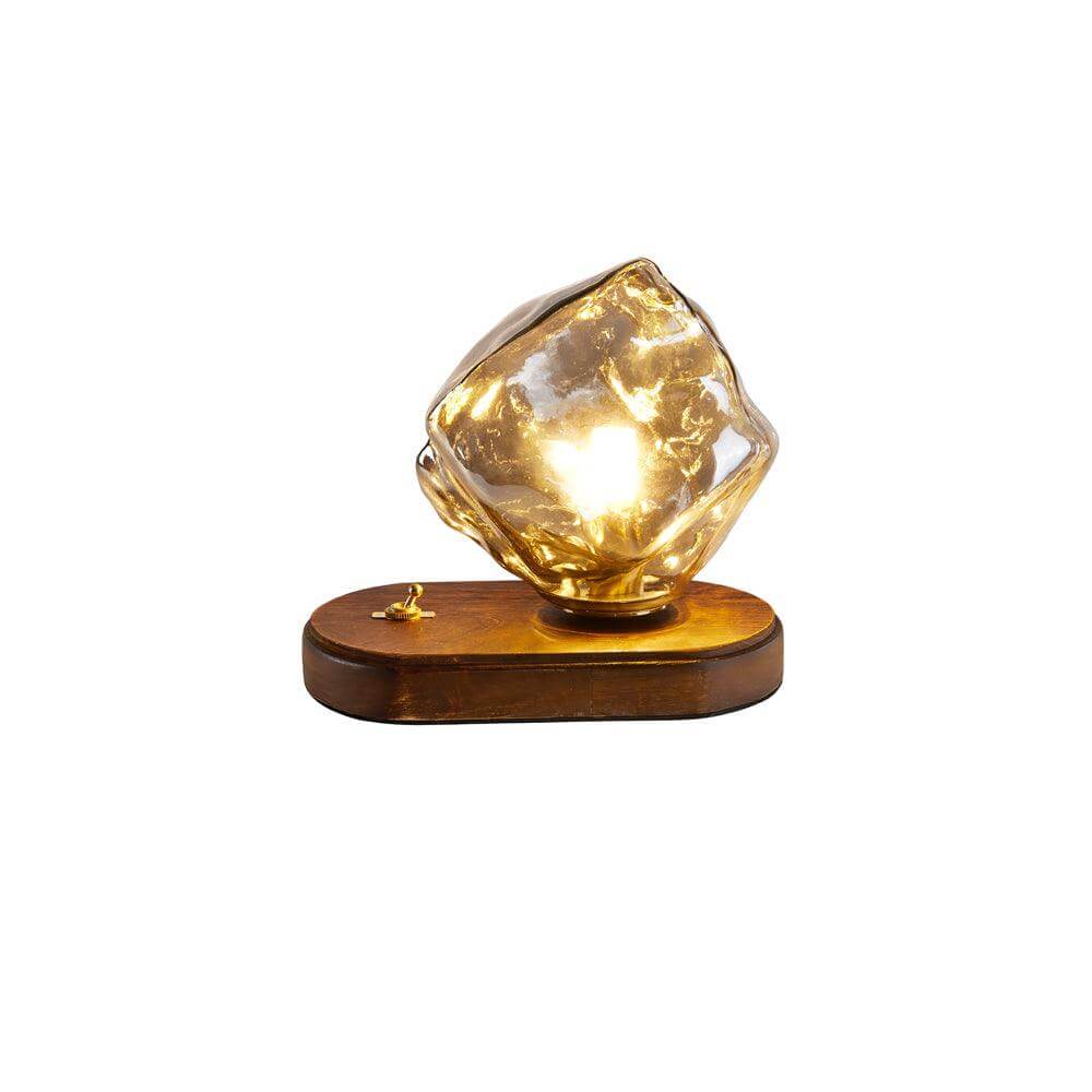 Elegant Glass Table Lamp with Metal Base