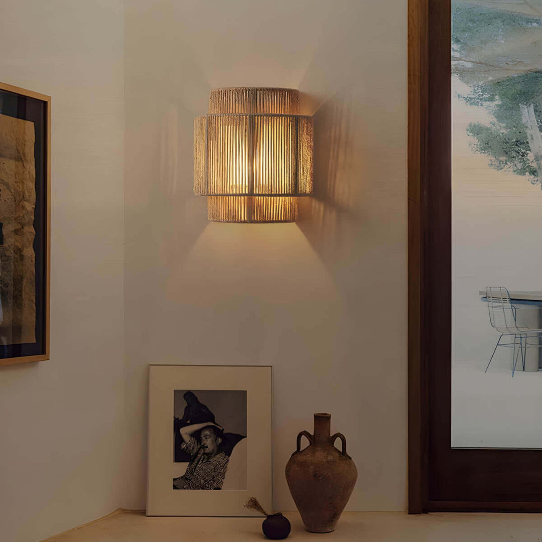Natural Rope Wall Light Fixture 25x23cm
