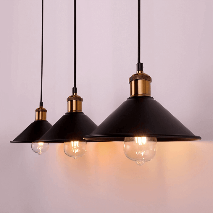 Vintage Brass Cone Pendant Light