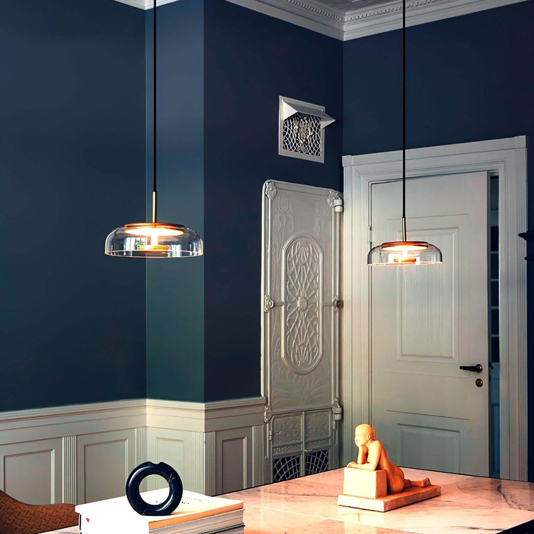 Modern Brass & Glass Pendant Light