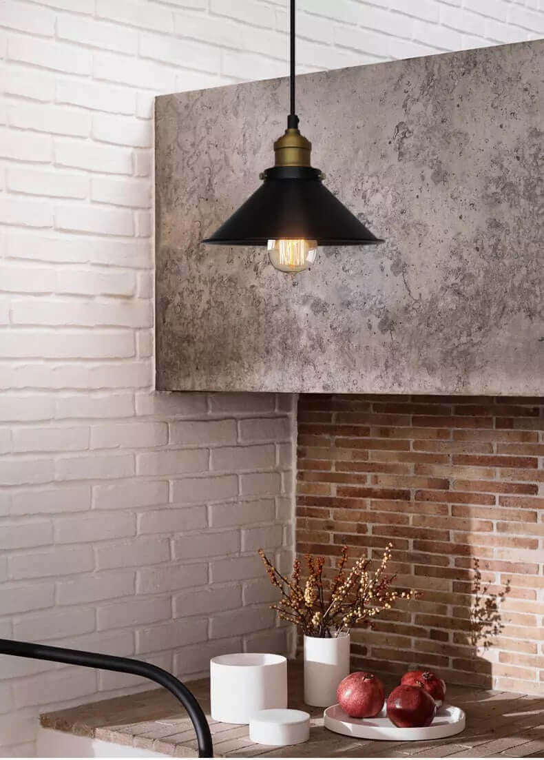 Vintage Brass Cone Pendant Light