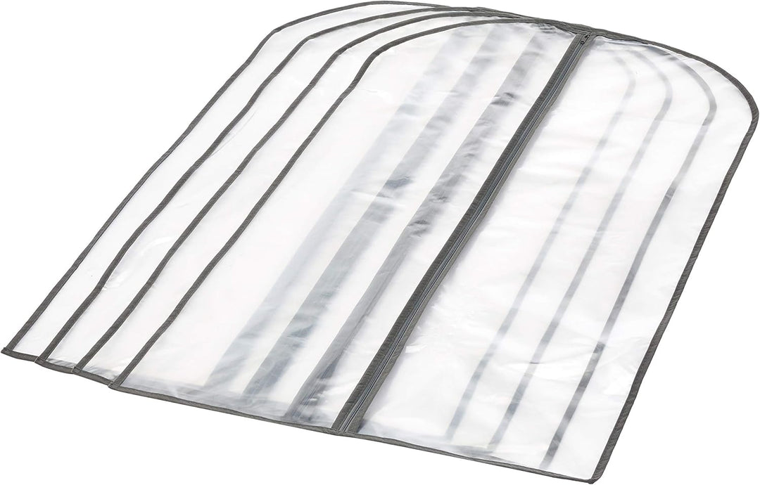 PEVA Garment Storage Bags, 5-piece set, for reliable dust protection and travel storage of delicate clothes.