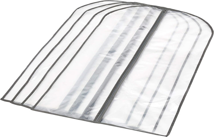 PEVA Garment Storage Bags, 5-piece set, for reliable dust protection and travel storage of delicate clothes.