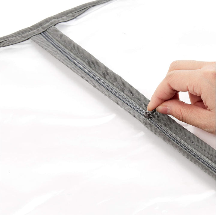 Wardrobe organizer: 5 durable PEVA clothing dust covers with zippers to keep garments clean & wrinkle-free.
