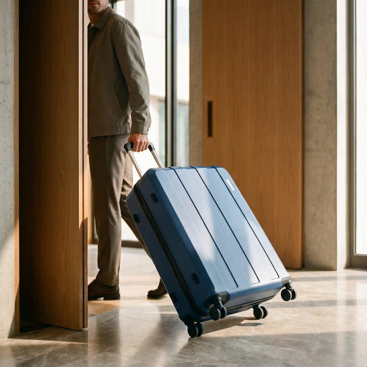 5-piece hardshell luggage set with spinner wheels, perfect for family travel & vacation essentials.