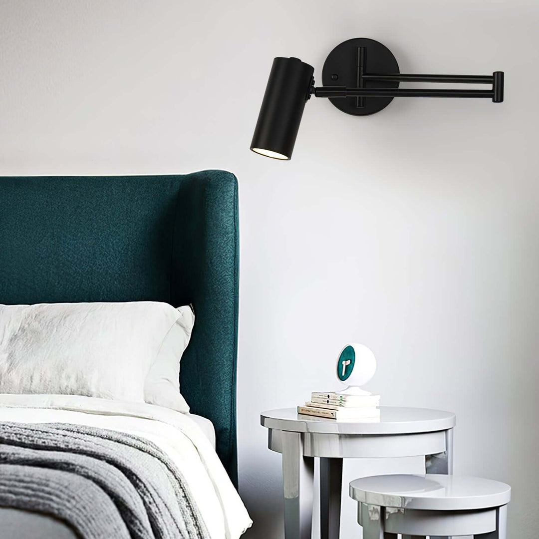 Adjustable Metal Swing Arm Wall Lamp with Integrated LED