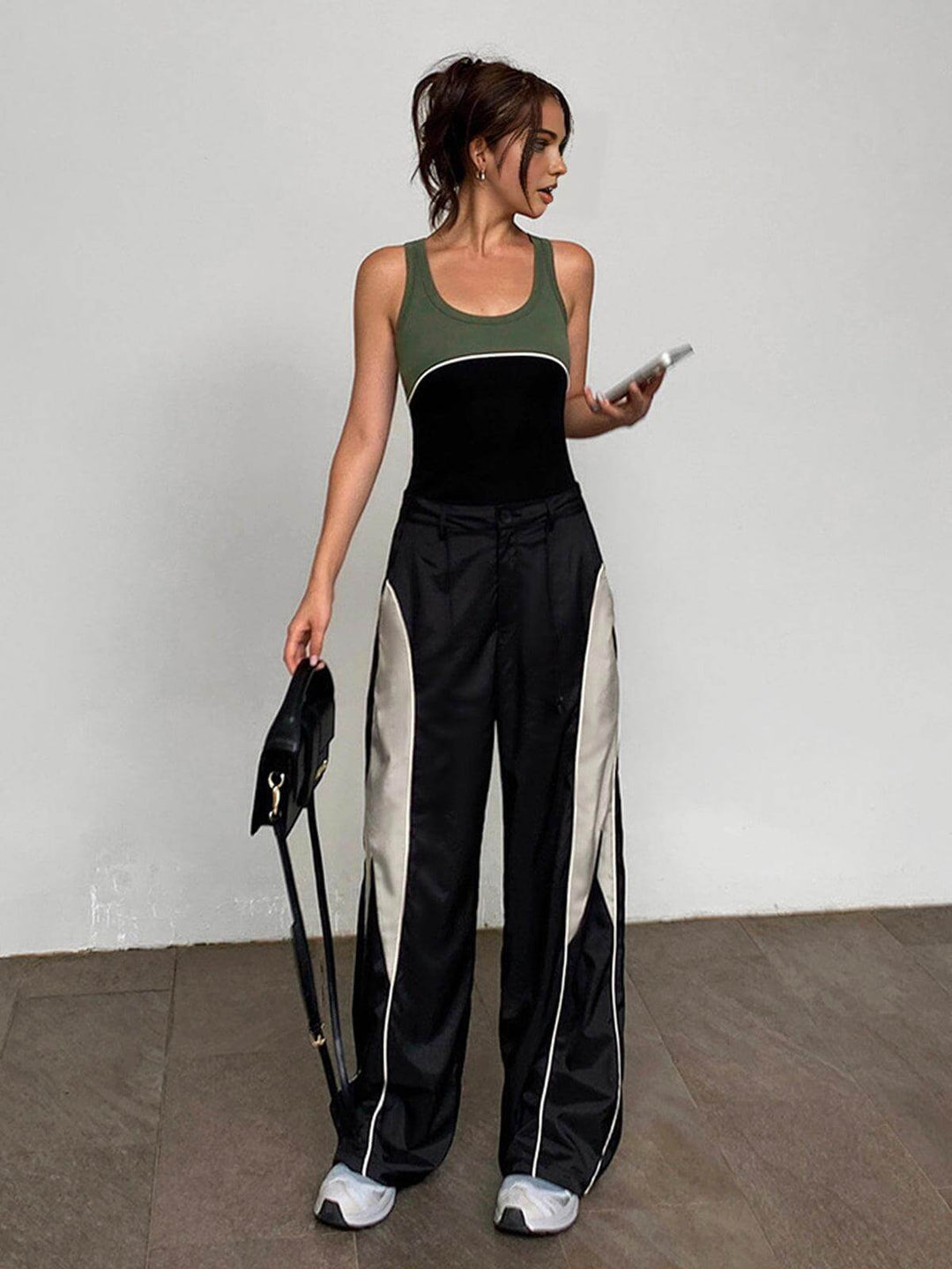 Women's Patchwork Baggy Drawstring Pants