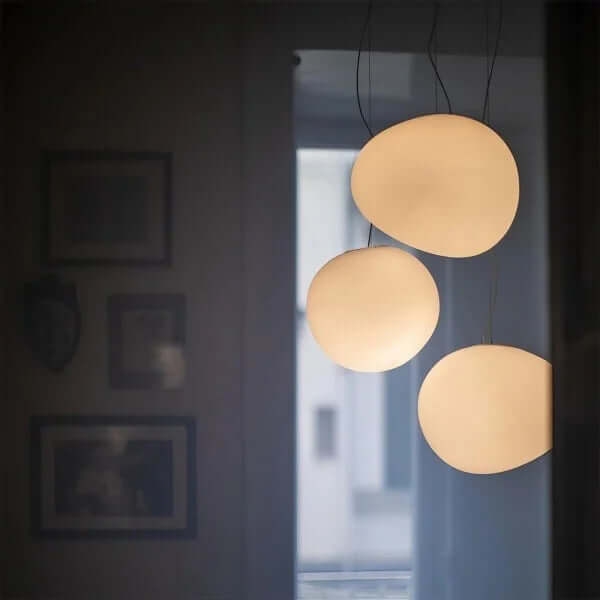 Modern Pendant Light Fixture, Hand-Blown Glass