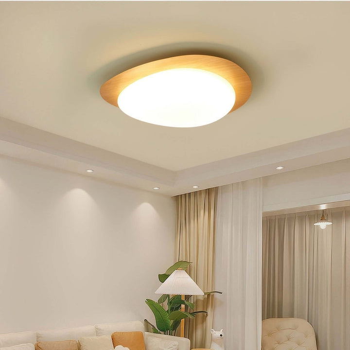 Modern Pebble Wood Grain LED Ceiling Light