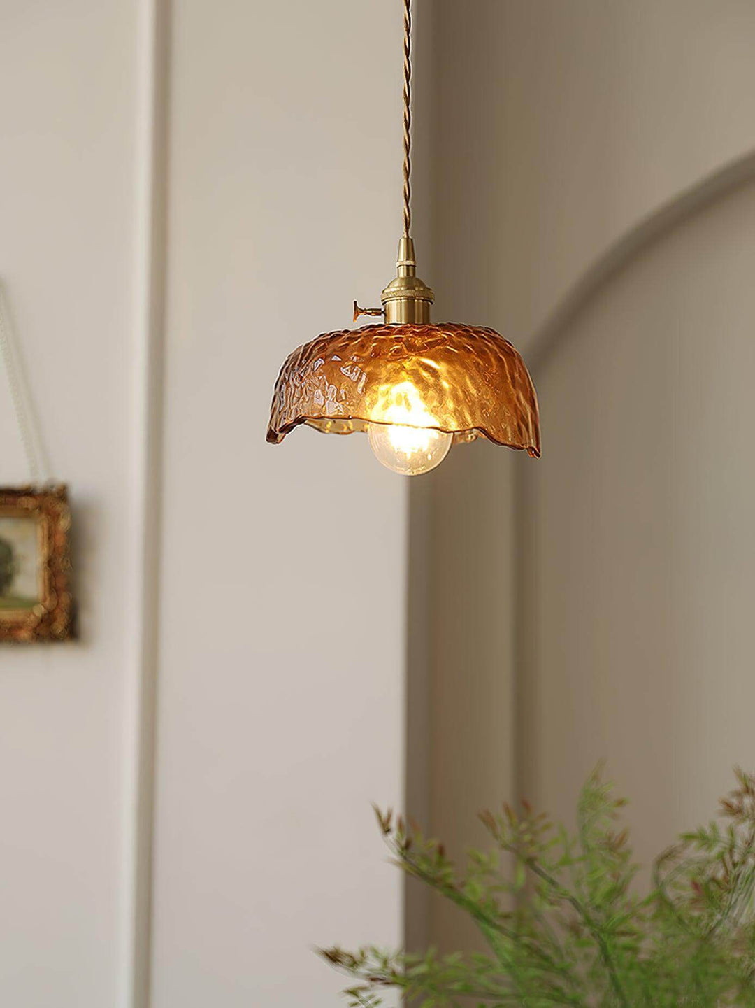 Brown Glass Pendant Light Fixture
