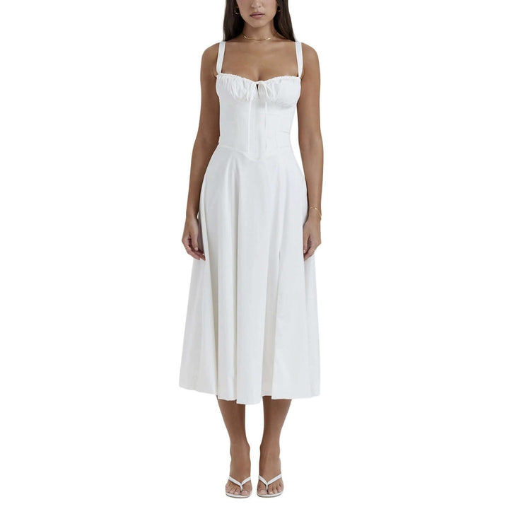 Women's Corset Midi Dress with Slit