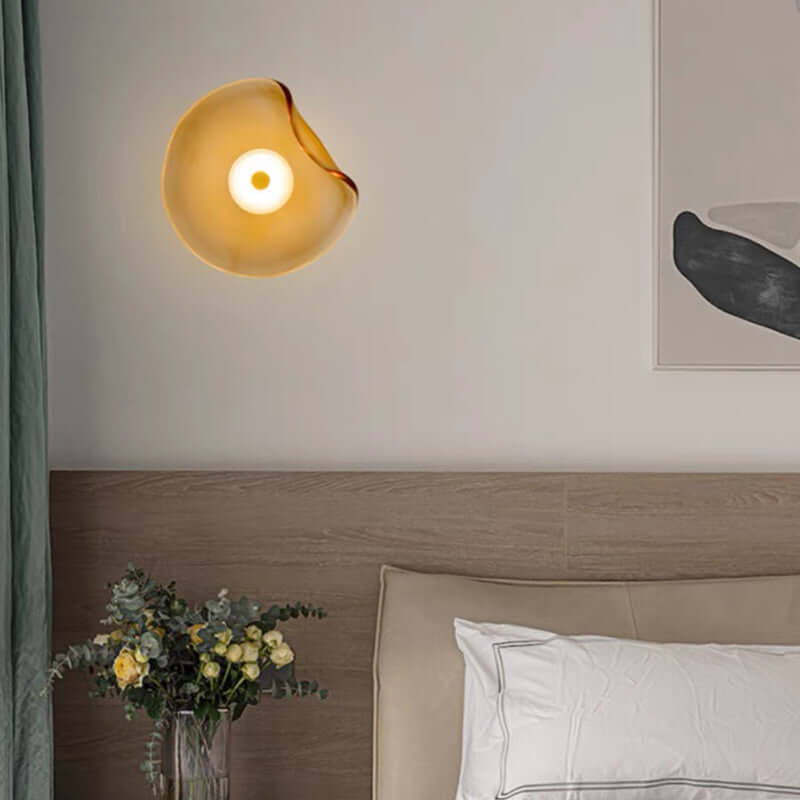 Modern Amber Glass Wall Light