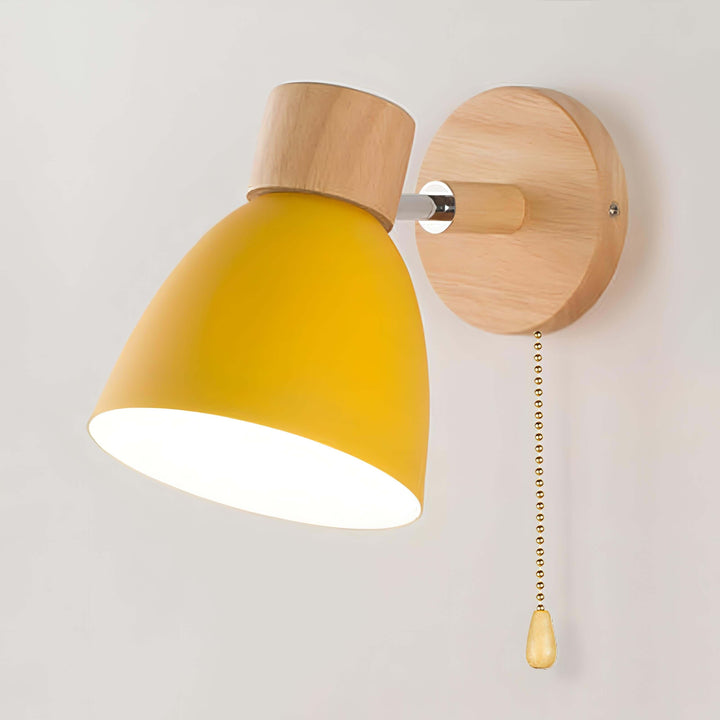 Nordic Modern Wood Hanging Wall Lamp with Switch