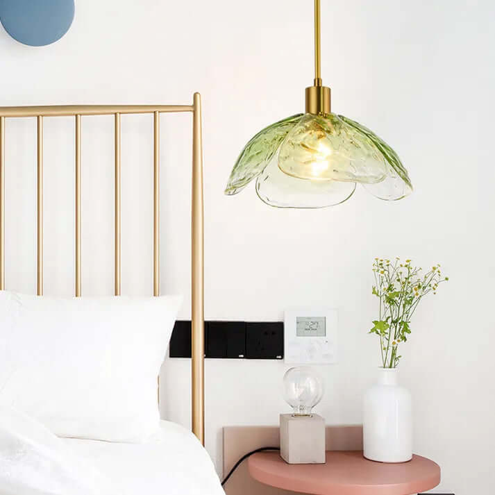 Elegant Glass Flower Petal Pendant Light