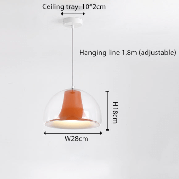Modern Glass Pendant Lamp, Semicircular Jellyfish Design