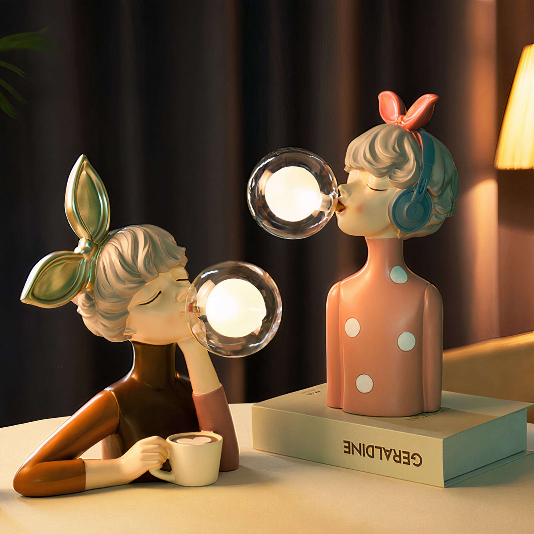 Elegant Resin Table Lamp with USB Power
