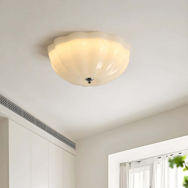 Opal Glass Shell Ceiling Lamp 38cm